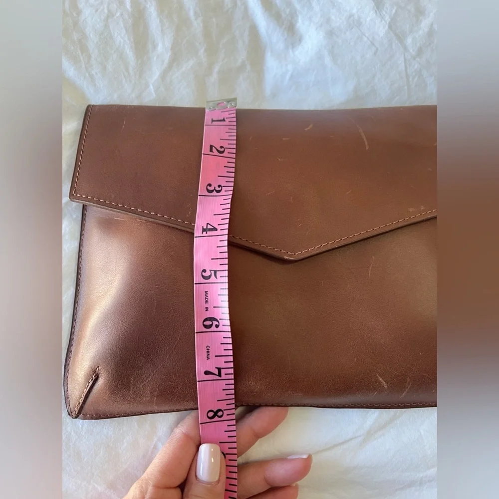 ABLE Tigist Envelope Clutch | Chocolate Brown Leather FashionABLE - Picture 4 of 6